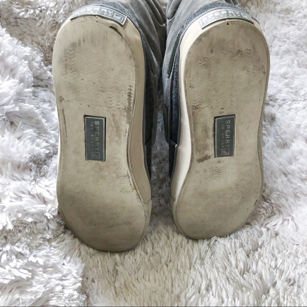 sperry | high top roll down plaid shoes 7.5 - Picture 6 of 7